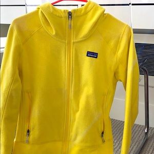 Yellow Patagonia fleece jacket